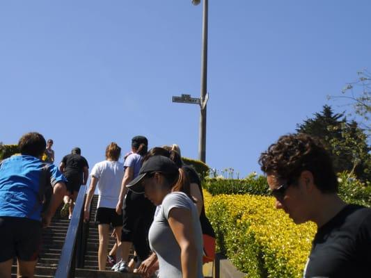 group class running to the top of Lyon st.