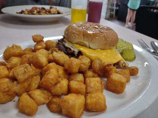 Breakfast Burger with Breakfast Potatoes