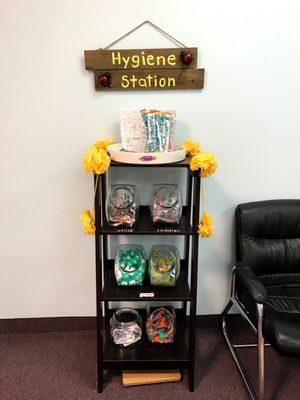 How cute is this! Dr. Young even takes time to help the kids fill up their goodie bags.