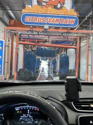 The start of the car wash