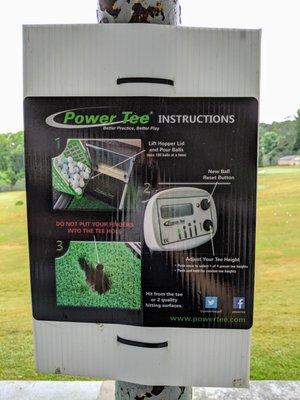 Power Tee (automatic teeing system) instructions.