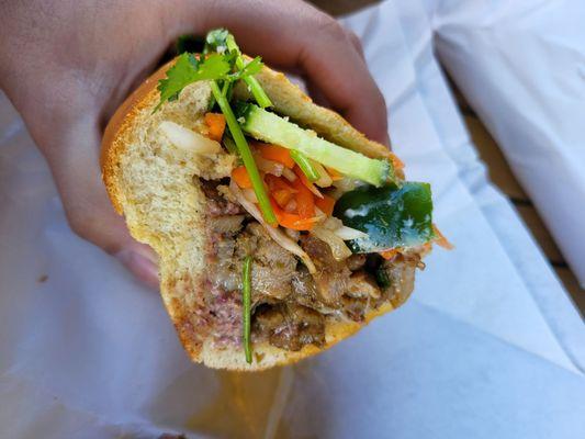 Lemongrass pork banh mi