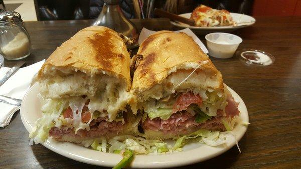 Italian combo.  I keep forgetting how big these are because I eat at the Mancinos in Battle Creek and they are much smaller over there.