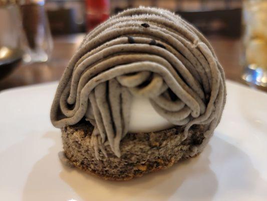 Black Sesame Mont Blanc Cake