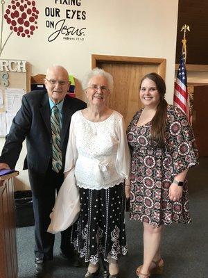 Former Pastor Wendal Kizzee, and his wife Vivian in the church foyer