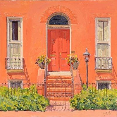 2023 painting created during Paint Annapolis. Title 'Favorite colors'. This oil is 16x16"