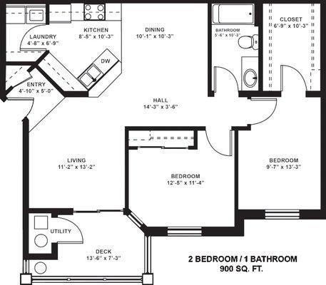 2 Bedroom, One Bath