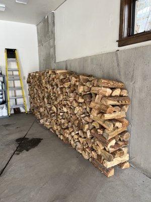 Stacked wood for a customer in Breckinridge.