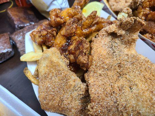 Thai Chili Shrimp and Ling Whiting with Fries Combo