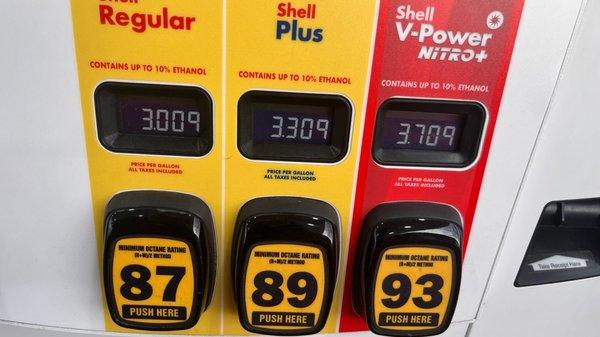 Good prices for Shell gas with fuel reward network card