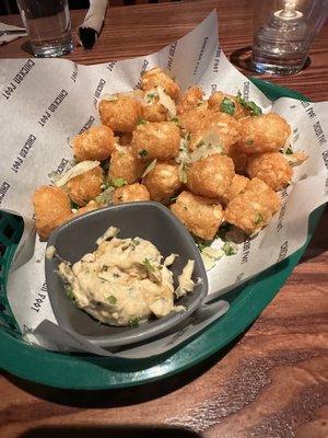 Tater tots with black garlic aioli