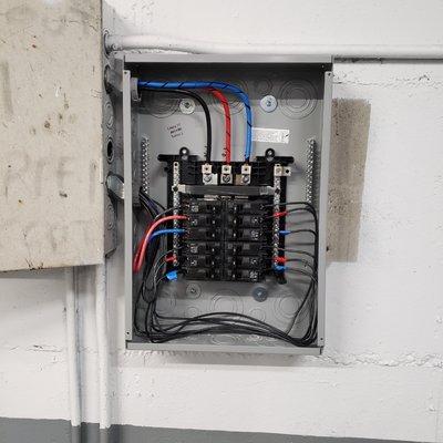 We upgraded this 3 phase panel from cartridge fuses to 3-pole circuit breakers.