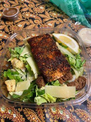 Blackened Salmon Caesar Salad