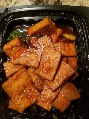 Sesame tofu and vegetables.