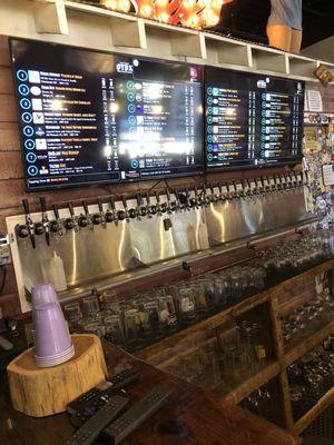 32 beers on tap plus bottled beers too.