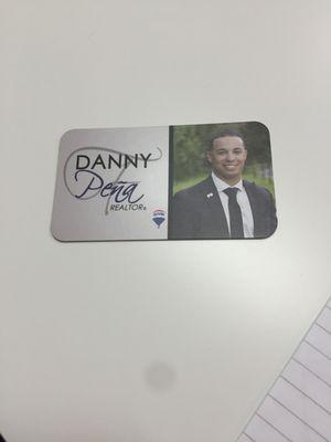 Business card of Danny Pena - found