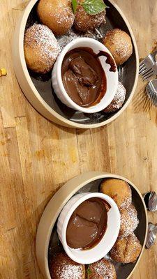 Ricotta Fritters with Chocolate Sauce