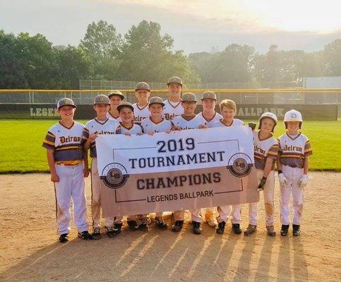 12U Delran Bears Champions at Legends Blazing Bat Tournament