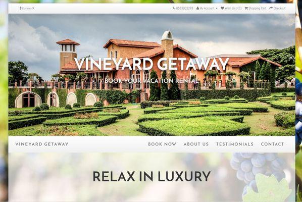 Vineyard Getaway Web Design