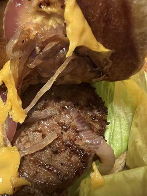 Plant-based Beyond burger is great tasting. I requested grilled onions