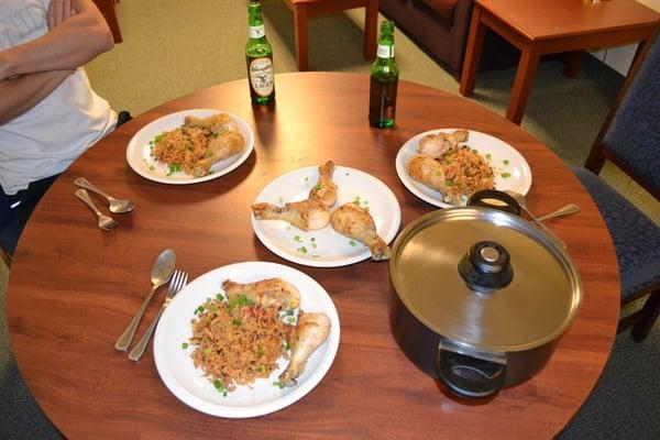 arroz con pollo dinner on a random night at UCDC