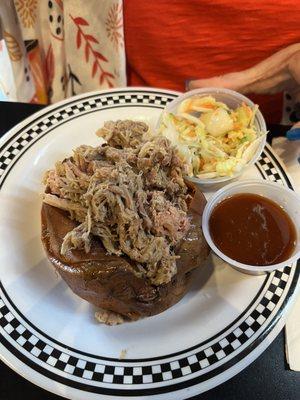 Baked sweet potato with pulled pork