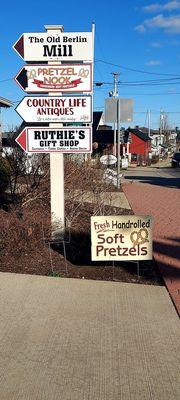 Signs in front of the shop