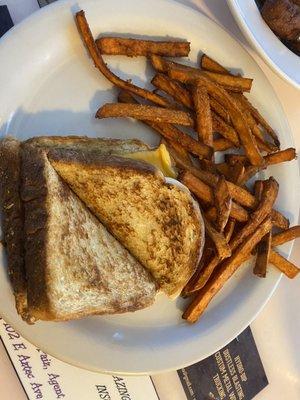 Grilled cheese with sweet potato fries.