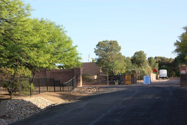 The end of our long entrance driveway.