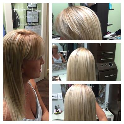 Highlights and root lift @ MC Hair Studio 102 marie 949- 292-3991