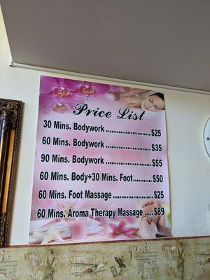 Price list