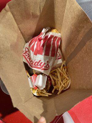 3 Piece Chicken Tender, fries, jalapeño popper burger