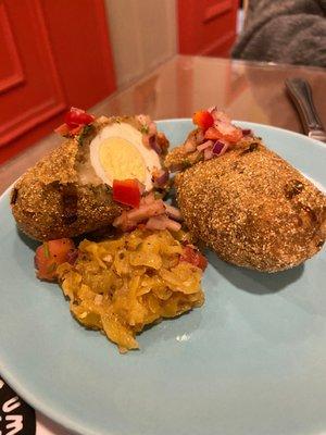 Valentine's Dinner starter special - Fried Yucca Egg Ball