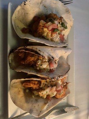 Fried oyster tacos