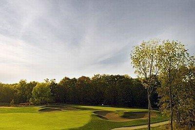 Looking down at #3 green from the fairway.