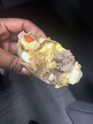 Breakfast burrito w/ sausage