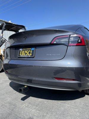 Stealth Hidden Hitch Installed Tesla Model 3