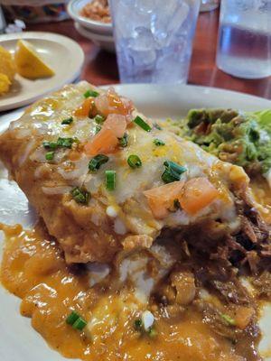 Luna Gigante Burrito. It's huge, and the pan elote it comes with  (not pictured) is amazing. So good!