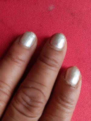 Nails after removal of the horrible acrylic job and removal