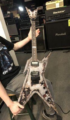 A Dean Rust Razorback that was for sale at motor city guitar