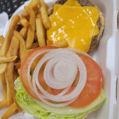 Burger & Fries lunch combo