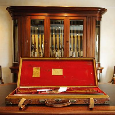 The second floor of De Boulle is home to Holland & Holland. The prestigious gun room also features clothing and accessories.