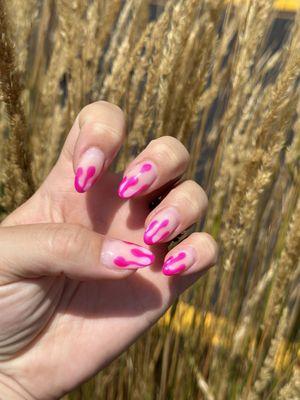 Nails, hot pink