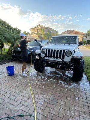 Two full package details, hand washed, clay bar, waxed, and tire dressed