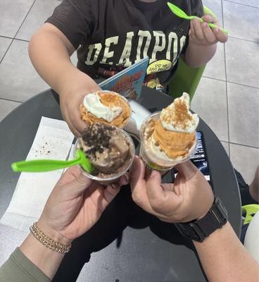 Pumpkin pie and a double fudge brownie