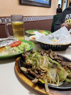 Beef Fajitas for one.