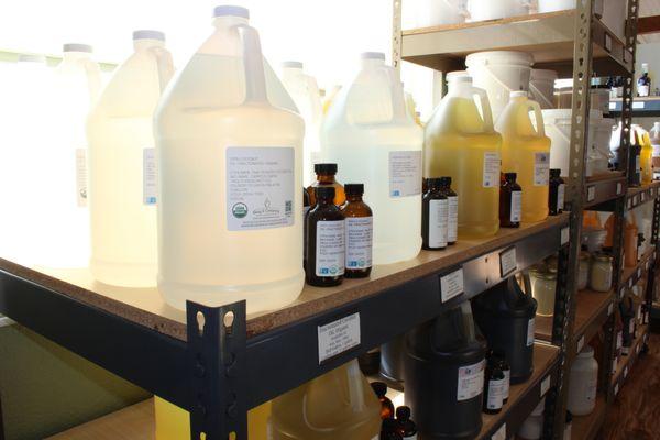 We offer a variety of organic and non-organic oils, fragrances, butters, and waxes.