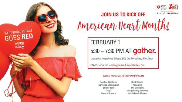 We are going RED this Feb! Join us at Gather!