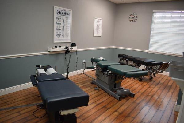 (Human) adjusting space with our diverse chiropractic tables and equipment.