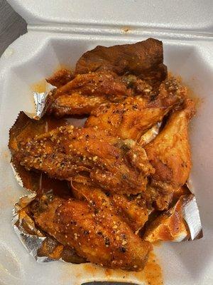 Hot lemon pepper wings